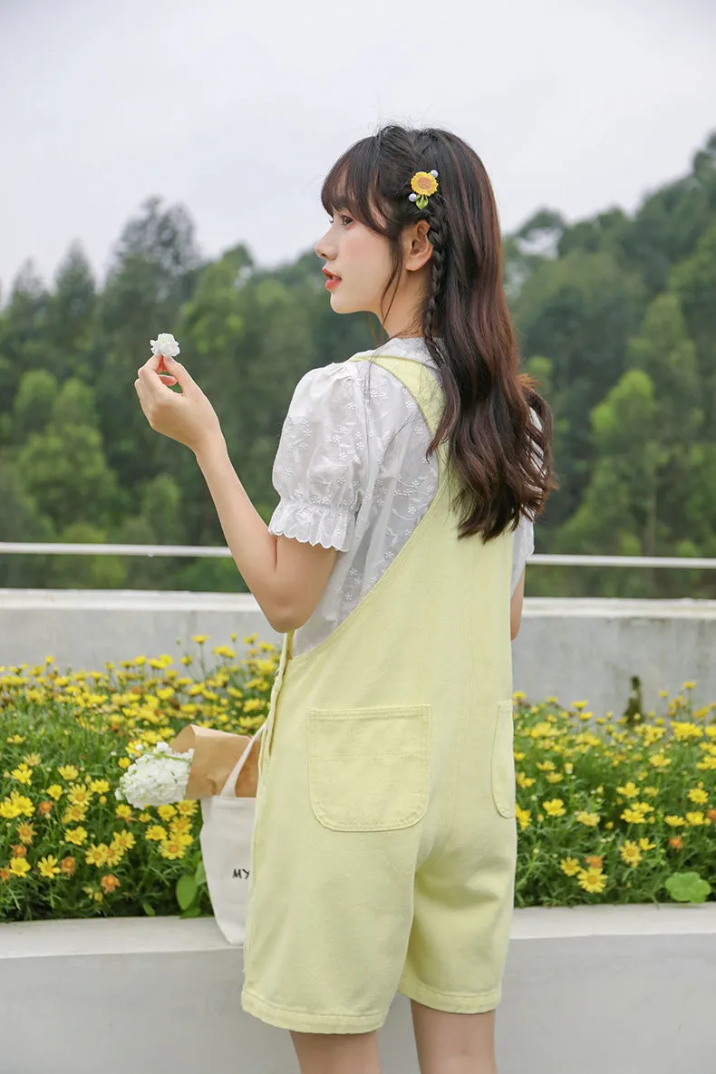Daisy Chain Short Overalls