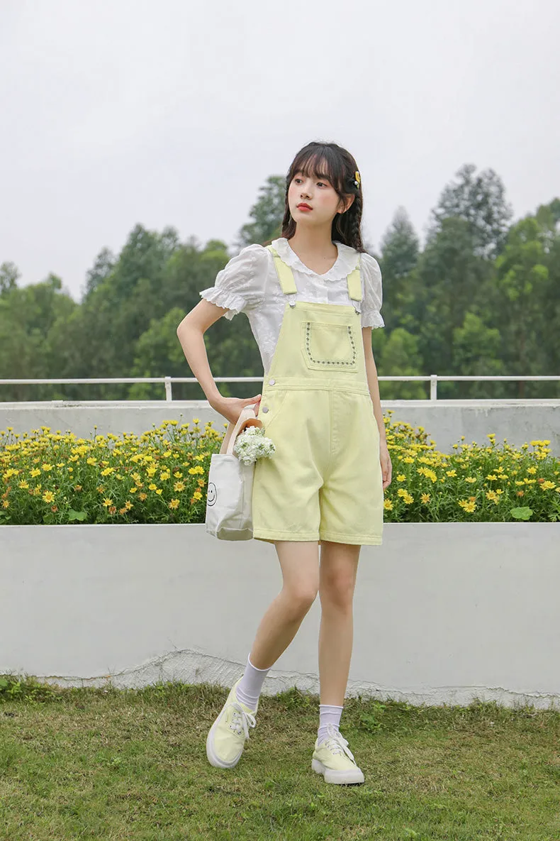 Daisy Chain Short Overalls