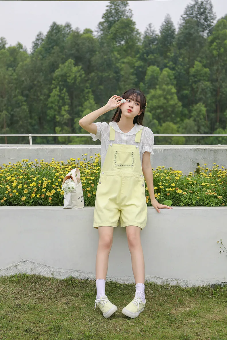 Daisy Chain Short Overalls