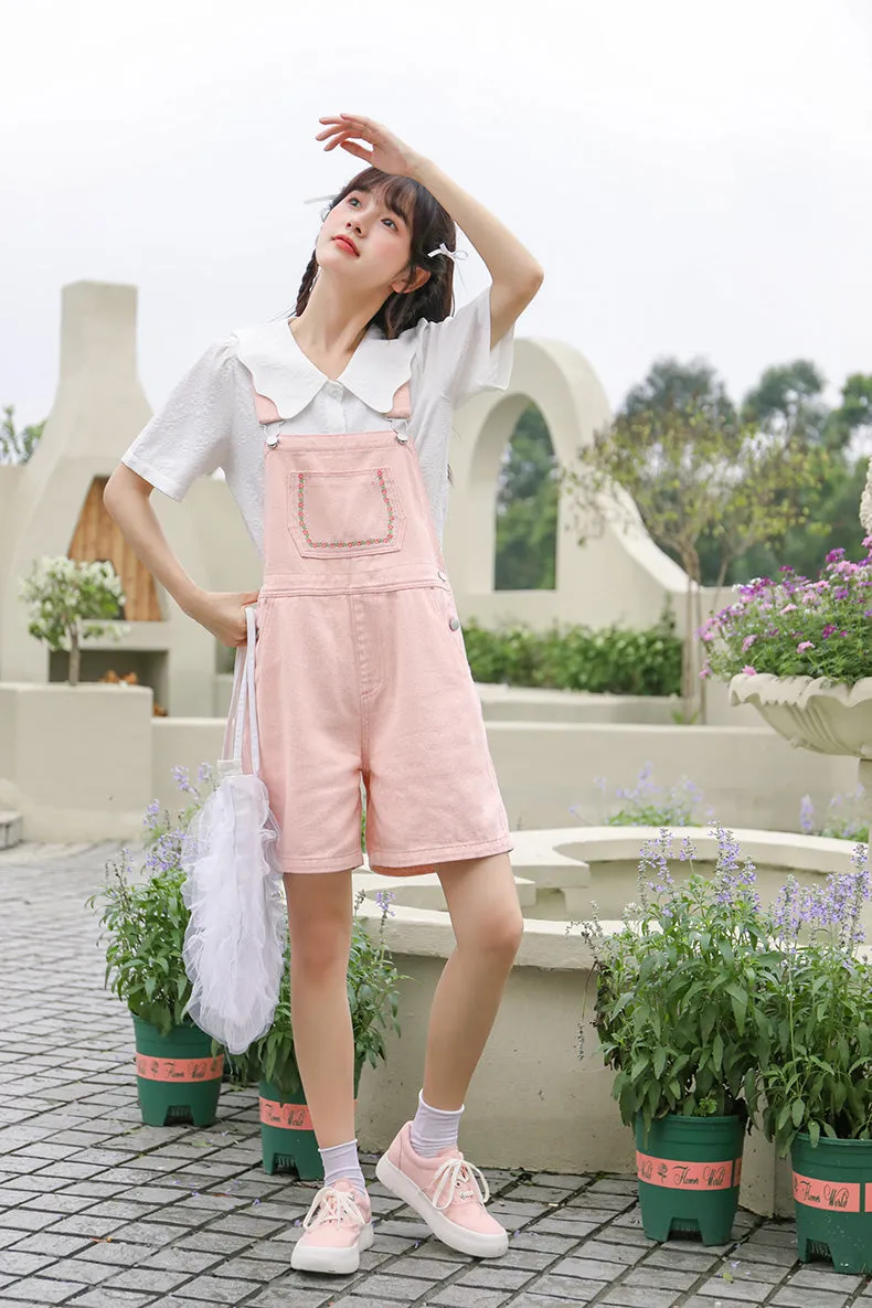 Daisy Chain Short Overalls
