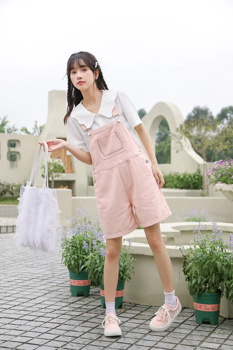 Daisy Chain Short Overalls