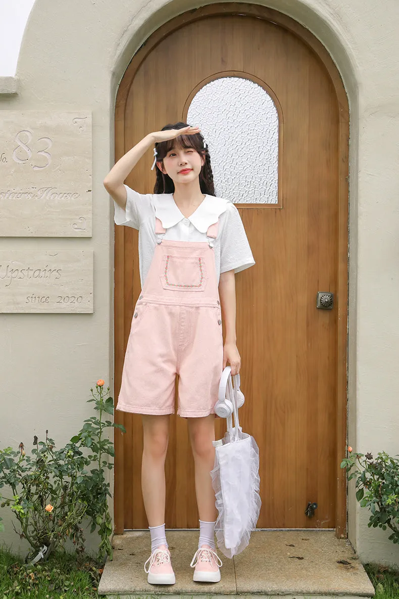 Daisy Chain Short Overalls