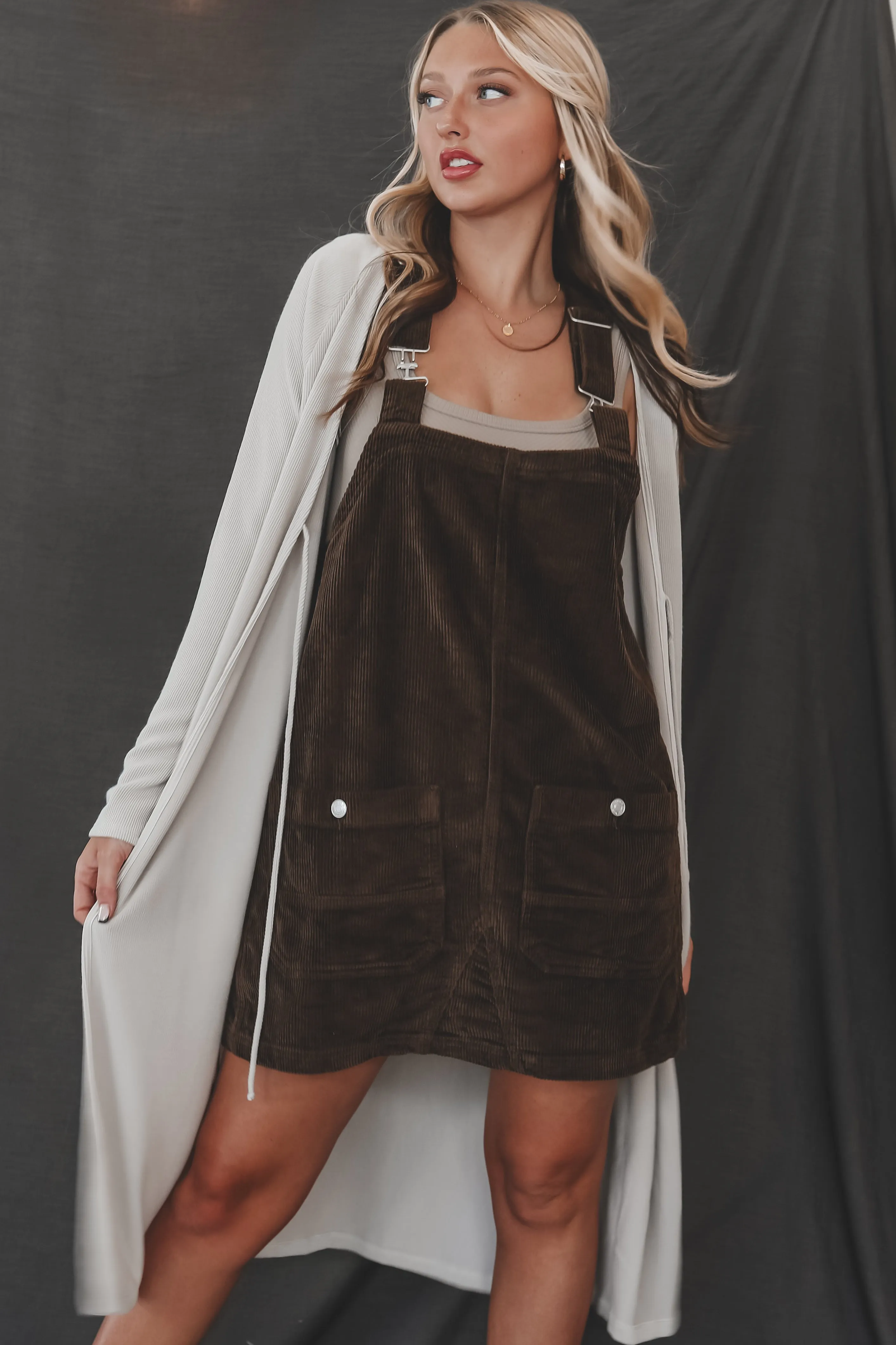DEAL Coming Home For The Weekend Corduroy Overall Dress