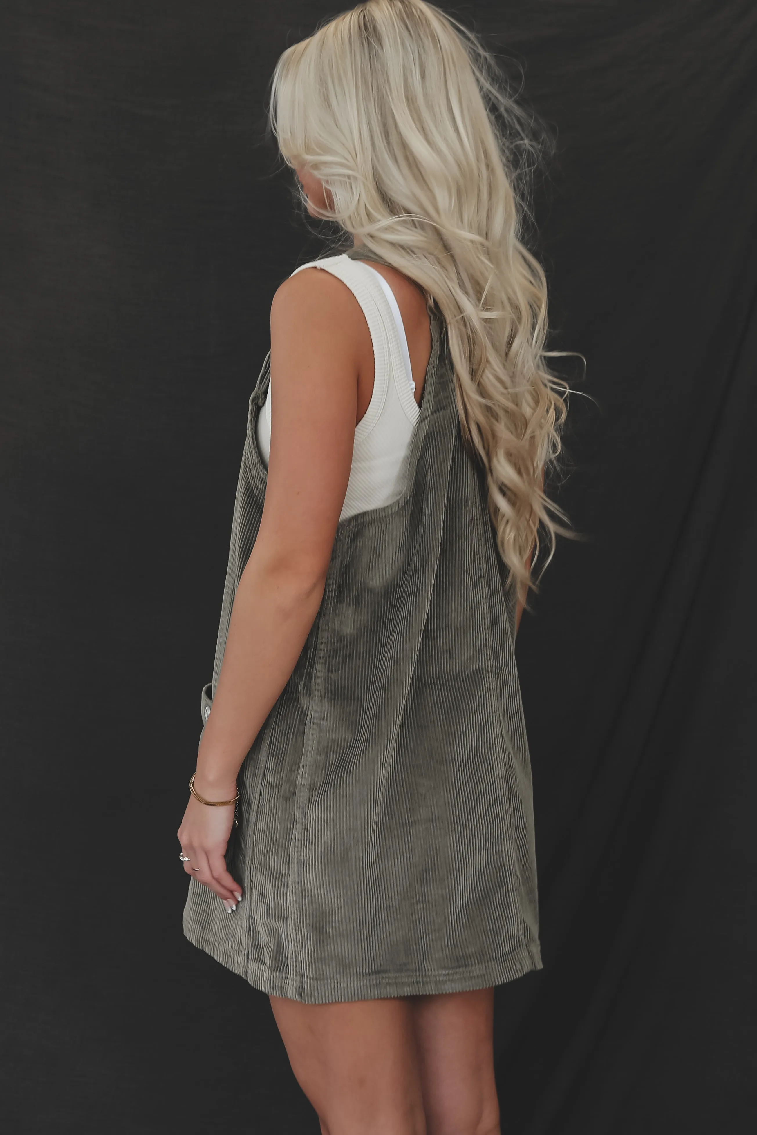 DEAL Coming Home For The Weekend Corduroy Overall Dress