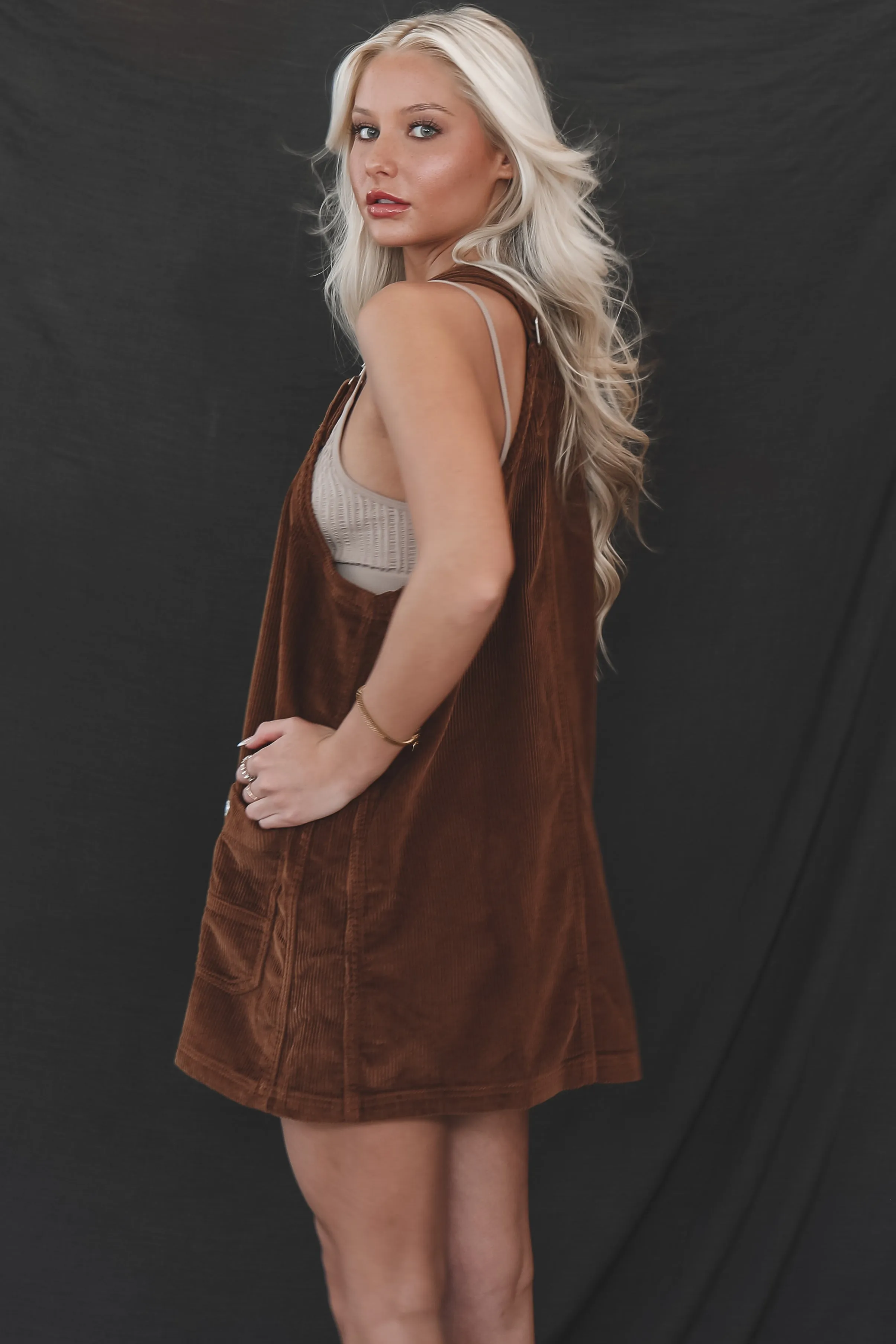 DEAL Coming Home For The Weekend Corduroy Overall Dress