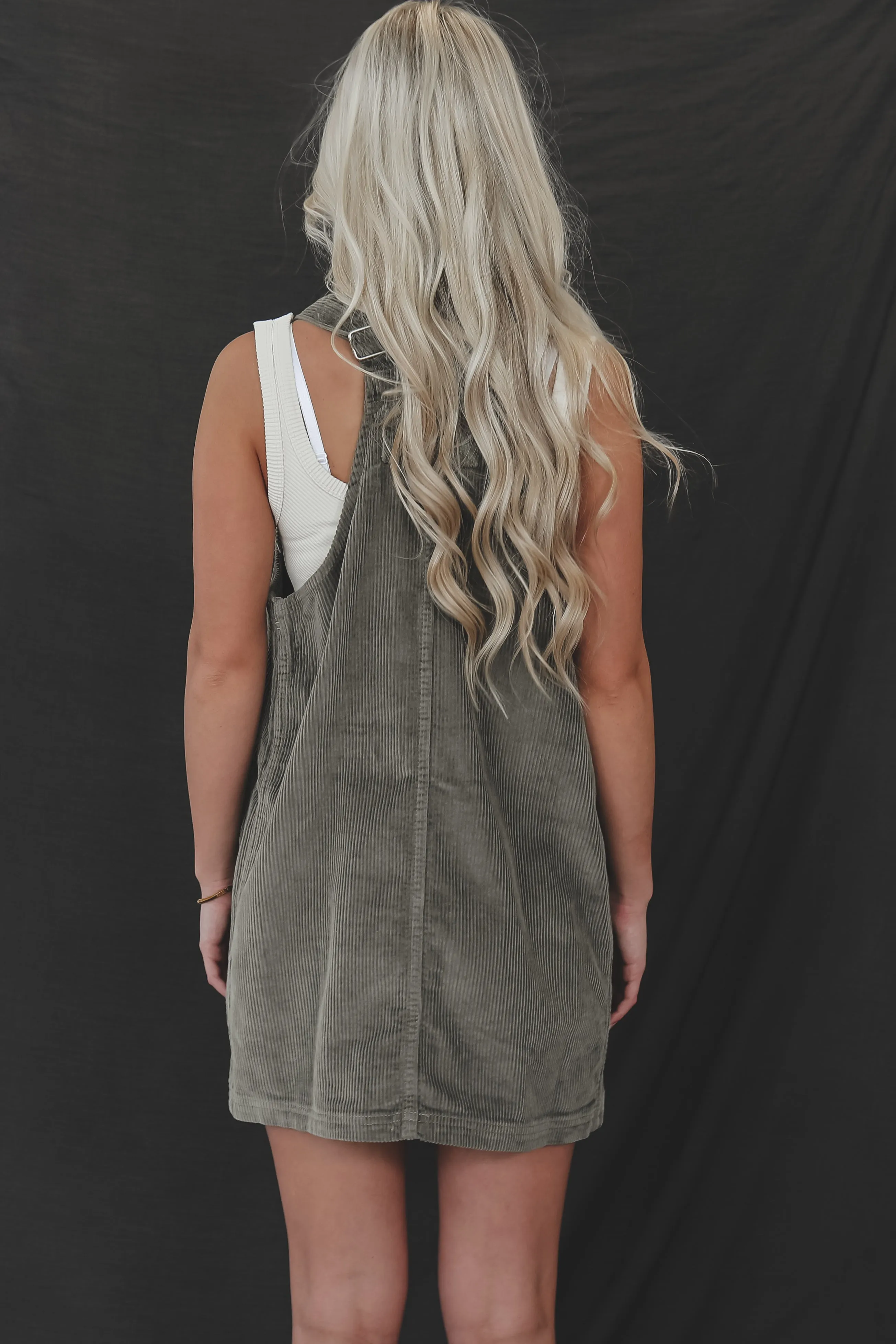 DEAL Coming Home For The Weekend Corduroy Overall Dress