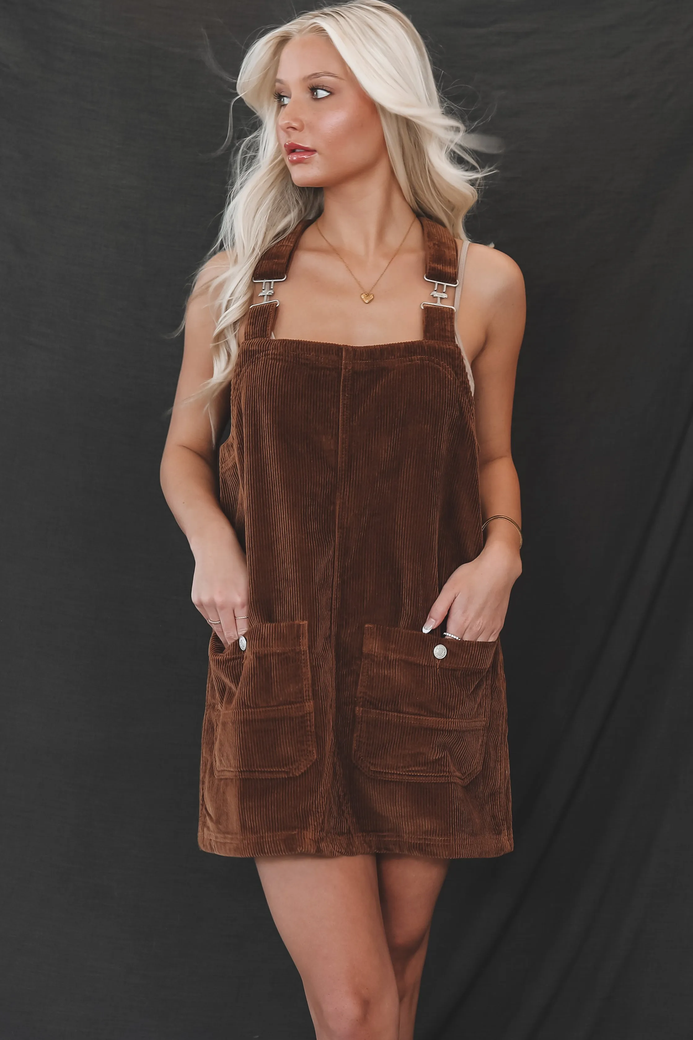 DEAL Coming Home For The Weekend Corduroy Overall Dress