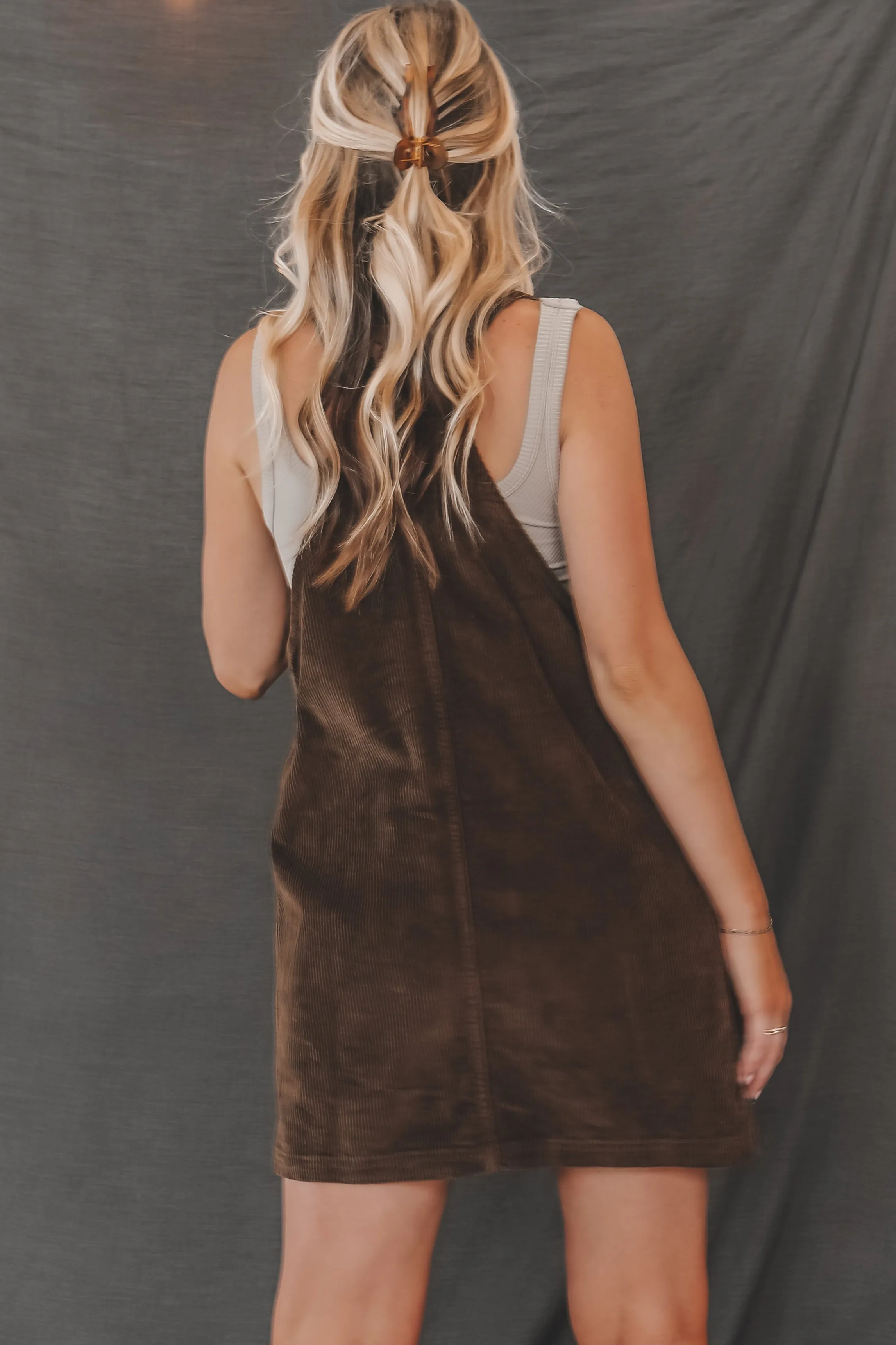 DEAL Coming Home For The Weekend Corduroy Overall Dress