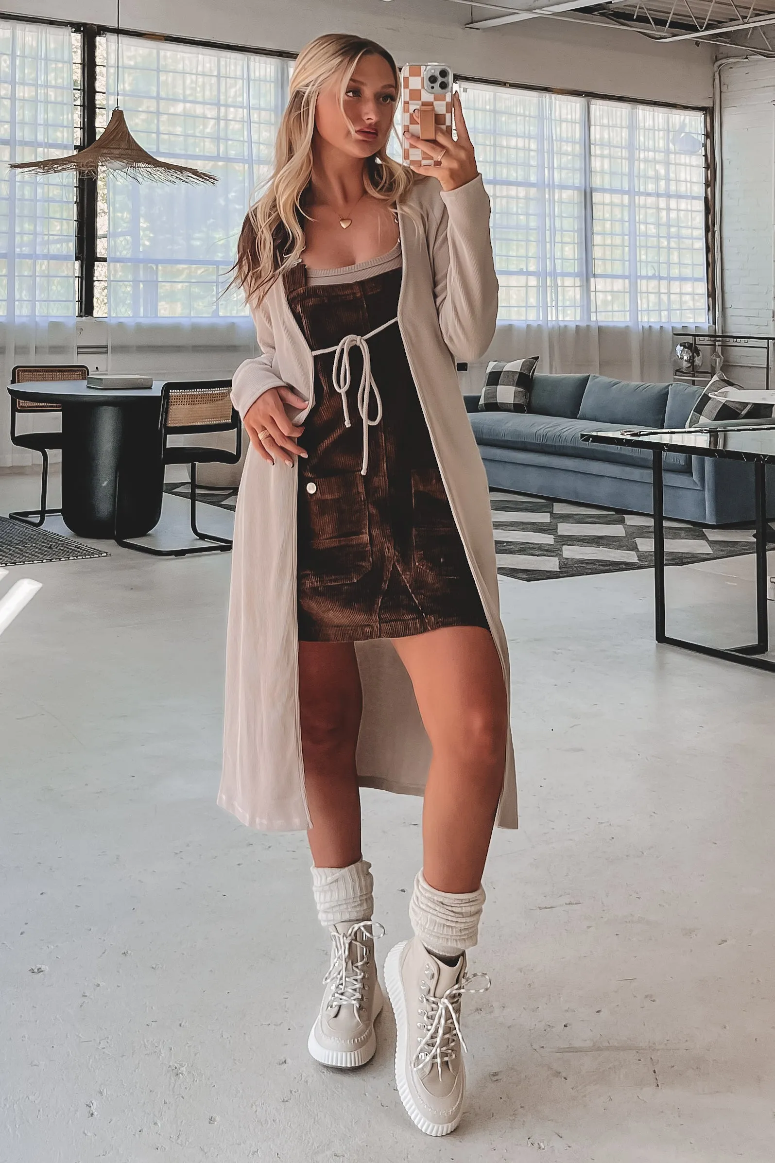 DEAL Coming Home For The Weekend Corduroy Overall Dress