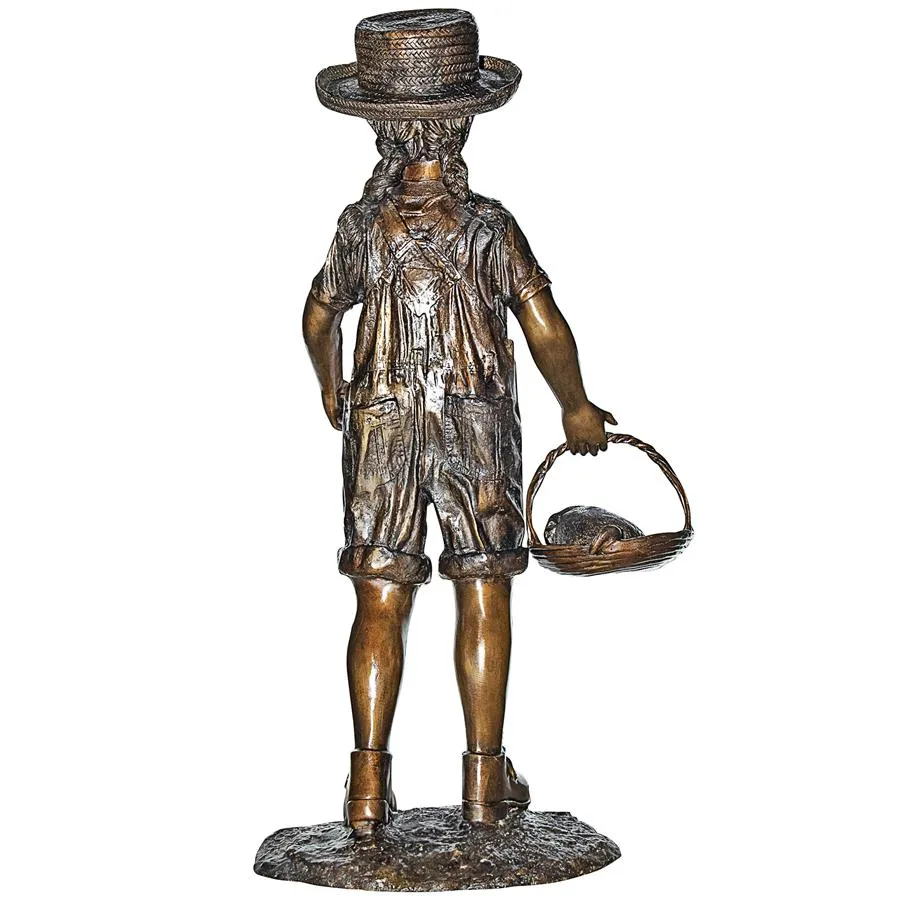 Design Toscano- Hatti With Her Puppy, Girl With Dog Cast Bronze Garden Statue