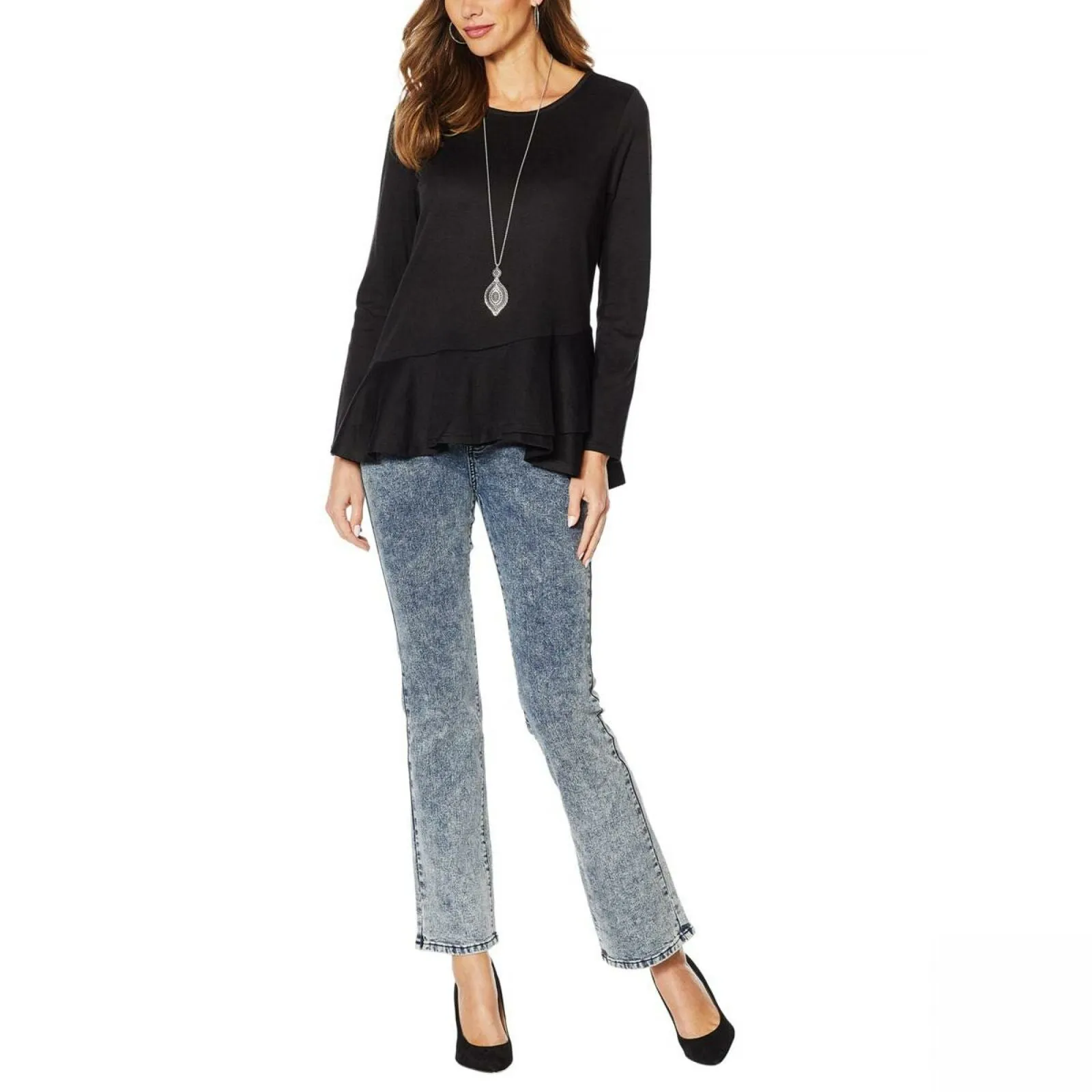 DG2 by Diane Gilman Women's Crossover Peplum Top