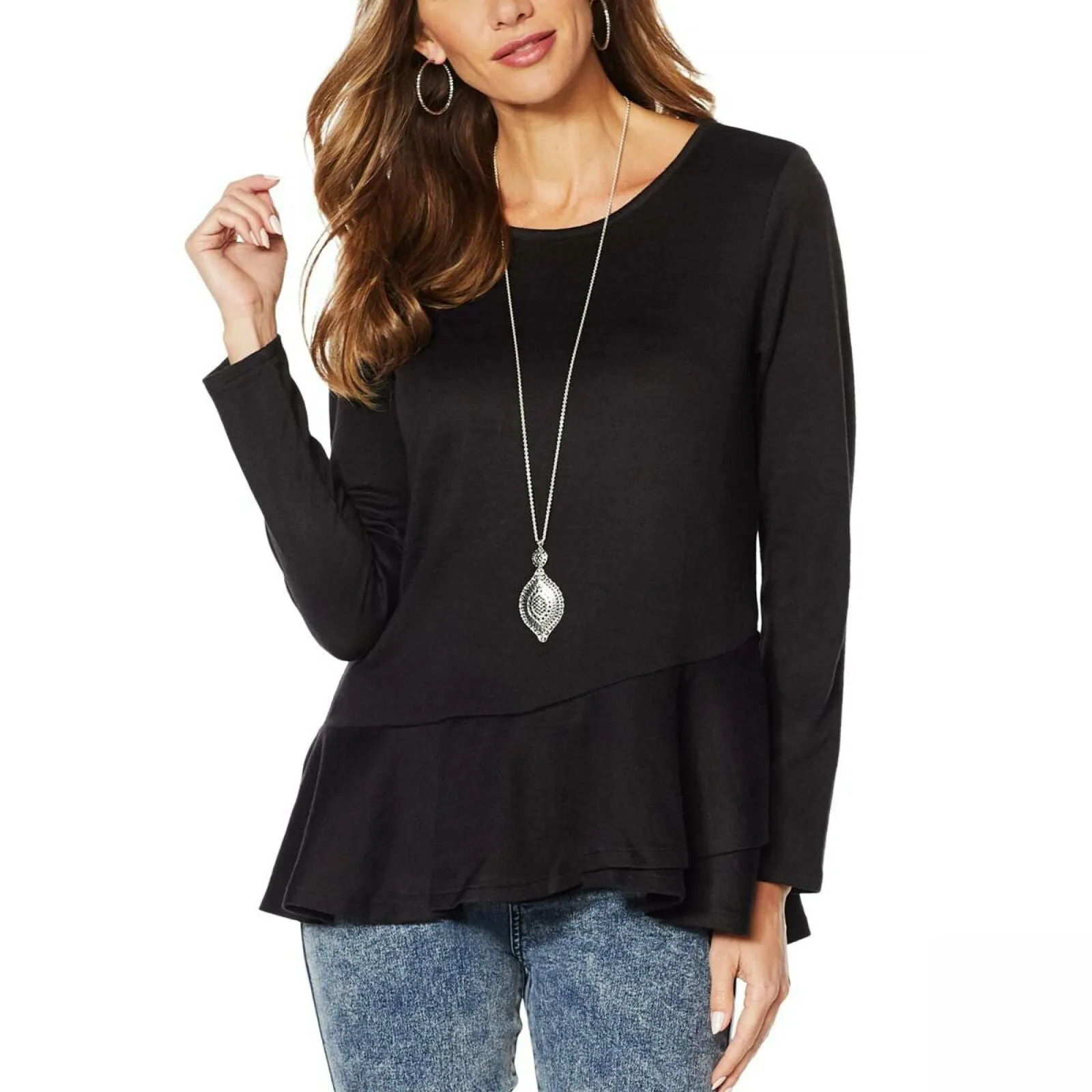 DG2 by Diane Gilman Women's Crossover Peplum Top