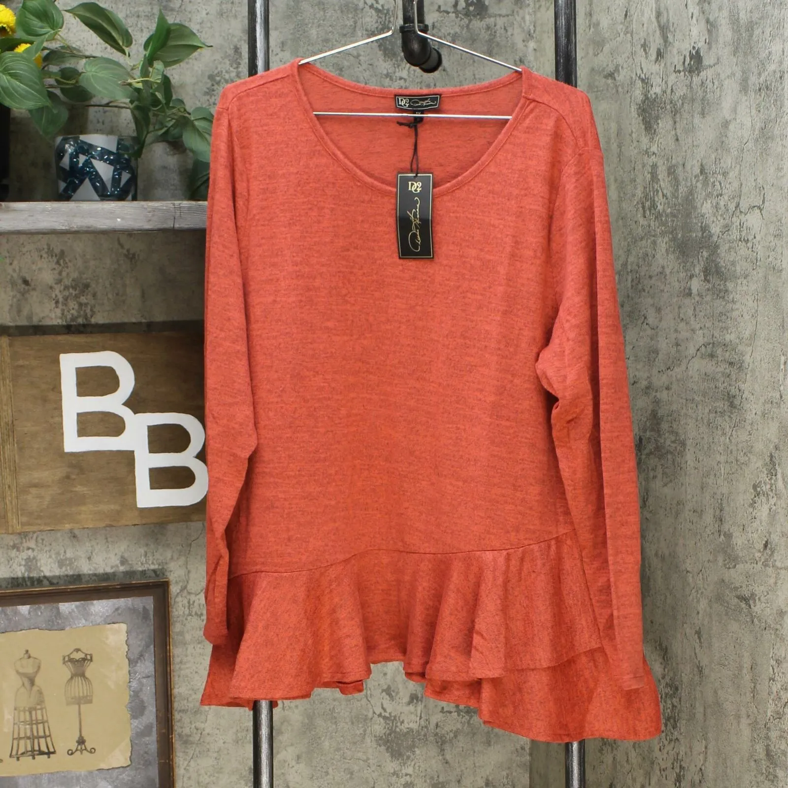 DG2 by Diane Gilman Women's Plus Size Crossover Peplum Top