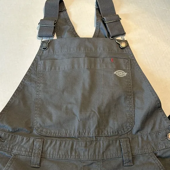 Dickies XSmall Shortalls Cooling Ripstop Bib Overalls Shorts Rinsed Gray NWT