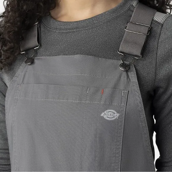 Dickies XSmall Shortalls Cooling Ripstop Bib Overalls Shorts Rinsed Gray NWT