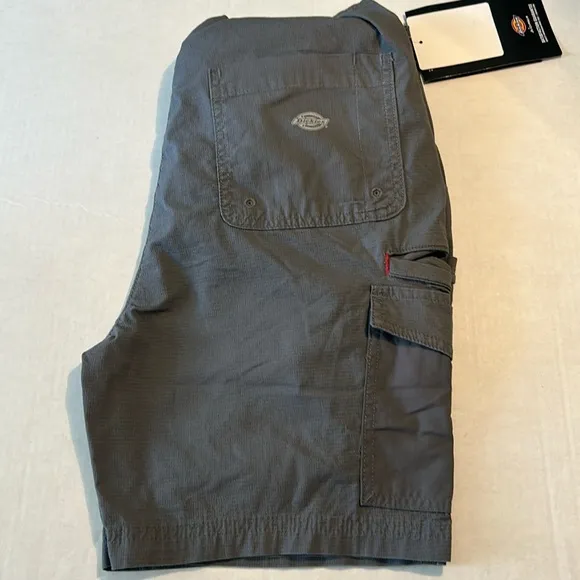 Dickies XSmall Shortalls Cooling Ripstop Bib Overalls Shorts Rinsed Gray NWT