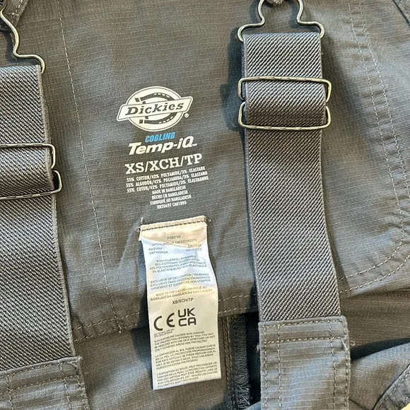 Dickies XSmall Shortalls Cooling Ripstop Bib Overalls Shorts Rinsed Gray NWT