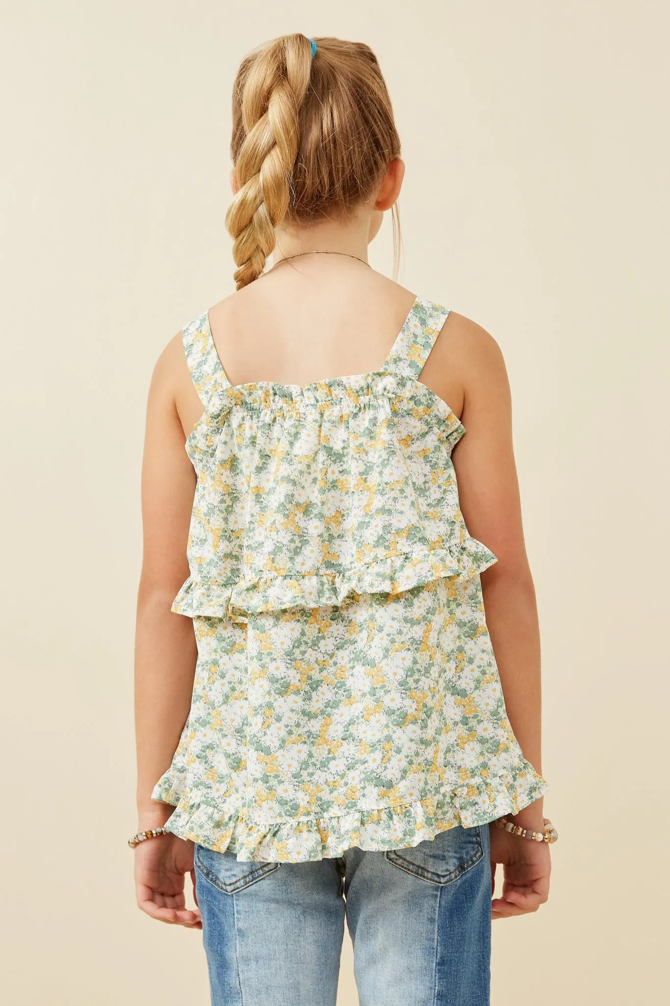 Ditsy Floral Ruffled Detail Tank