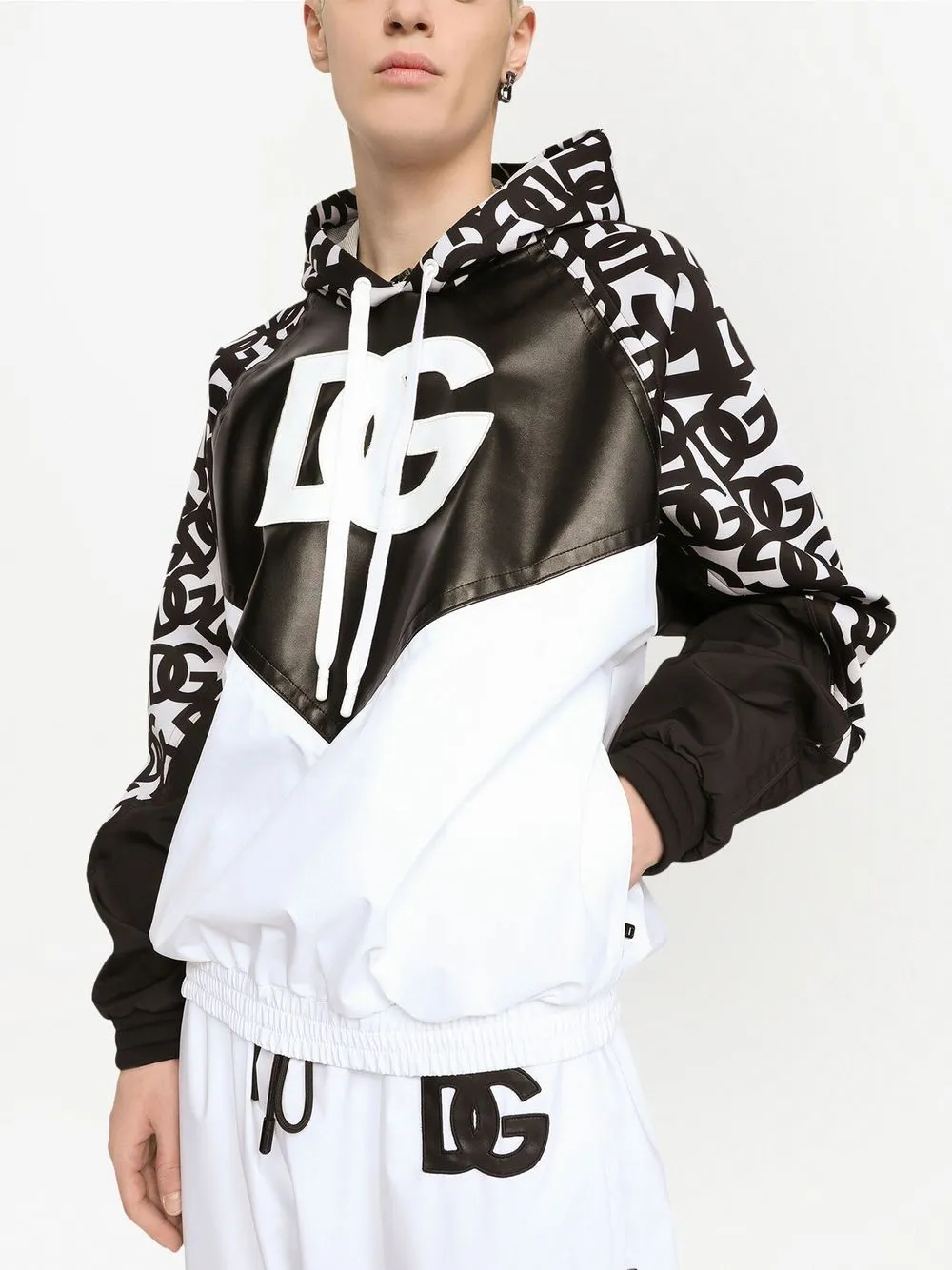 Dolce & Gabbana technical jersey DG patch hoodie