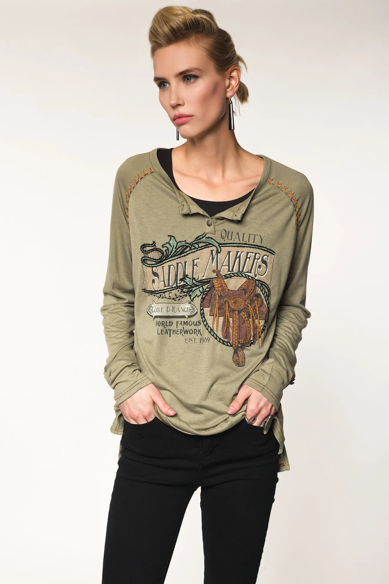 Double D Ranchwear Saddle Makers Top