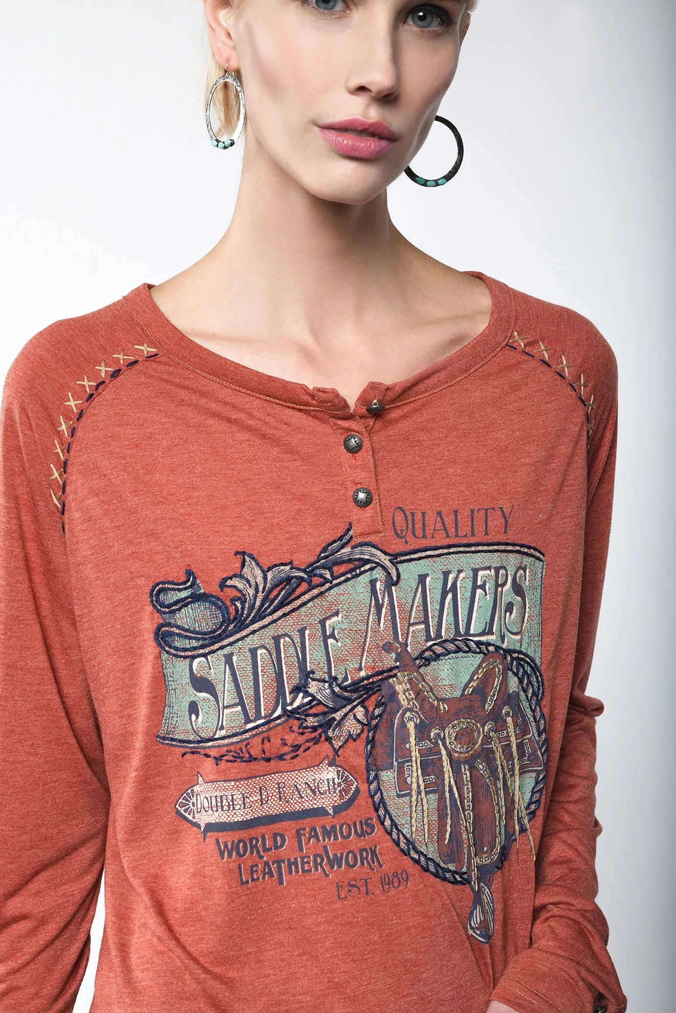 Double D Ranchwear Saddle Makers Top