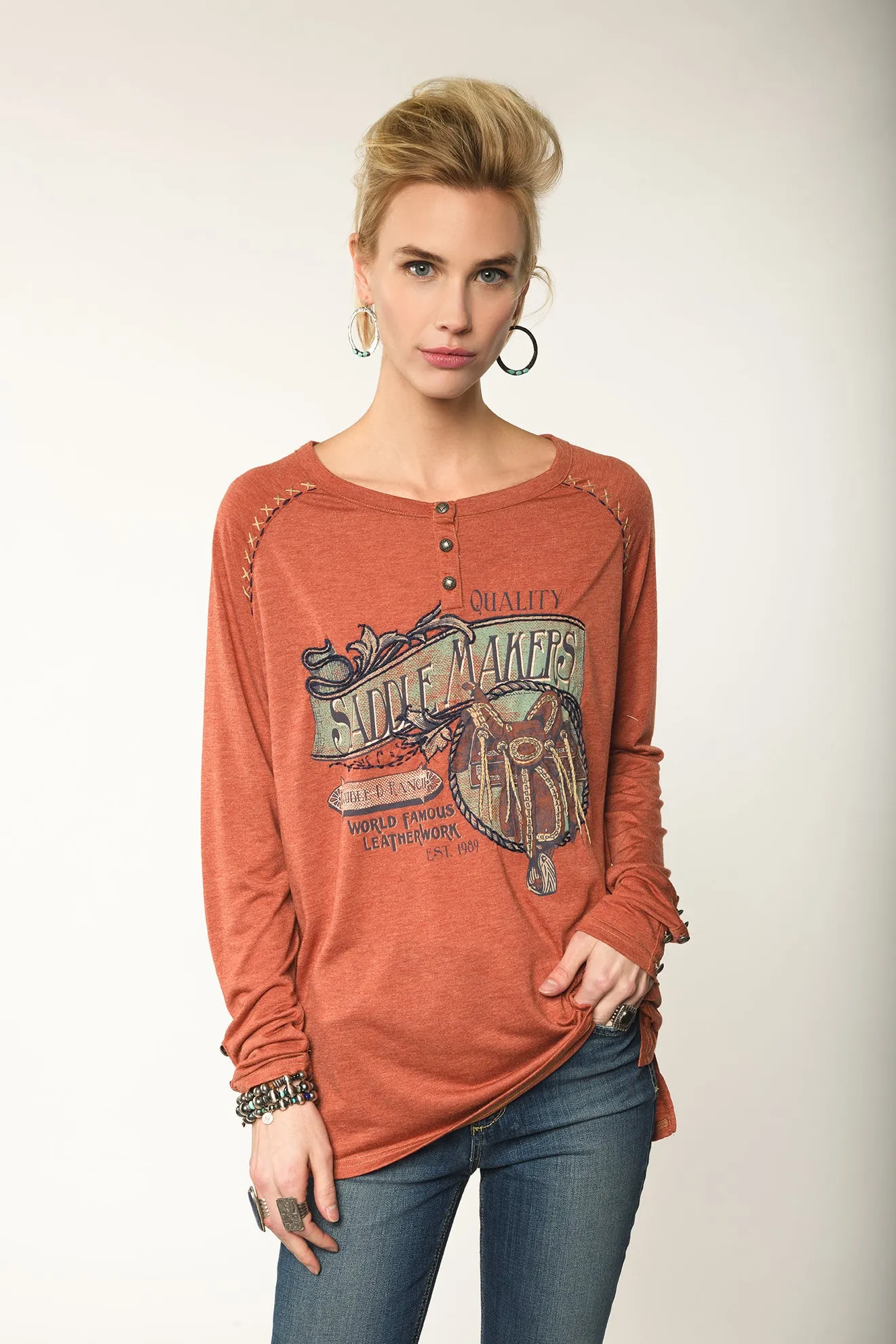 Double D Ranchwear Saddle Makers Top