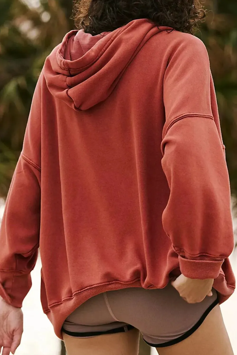 Drawstring Dropped Shoulder Long Sleeve Hoodie S-2XL