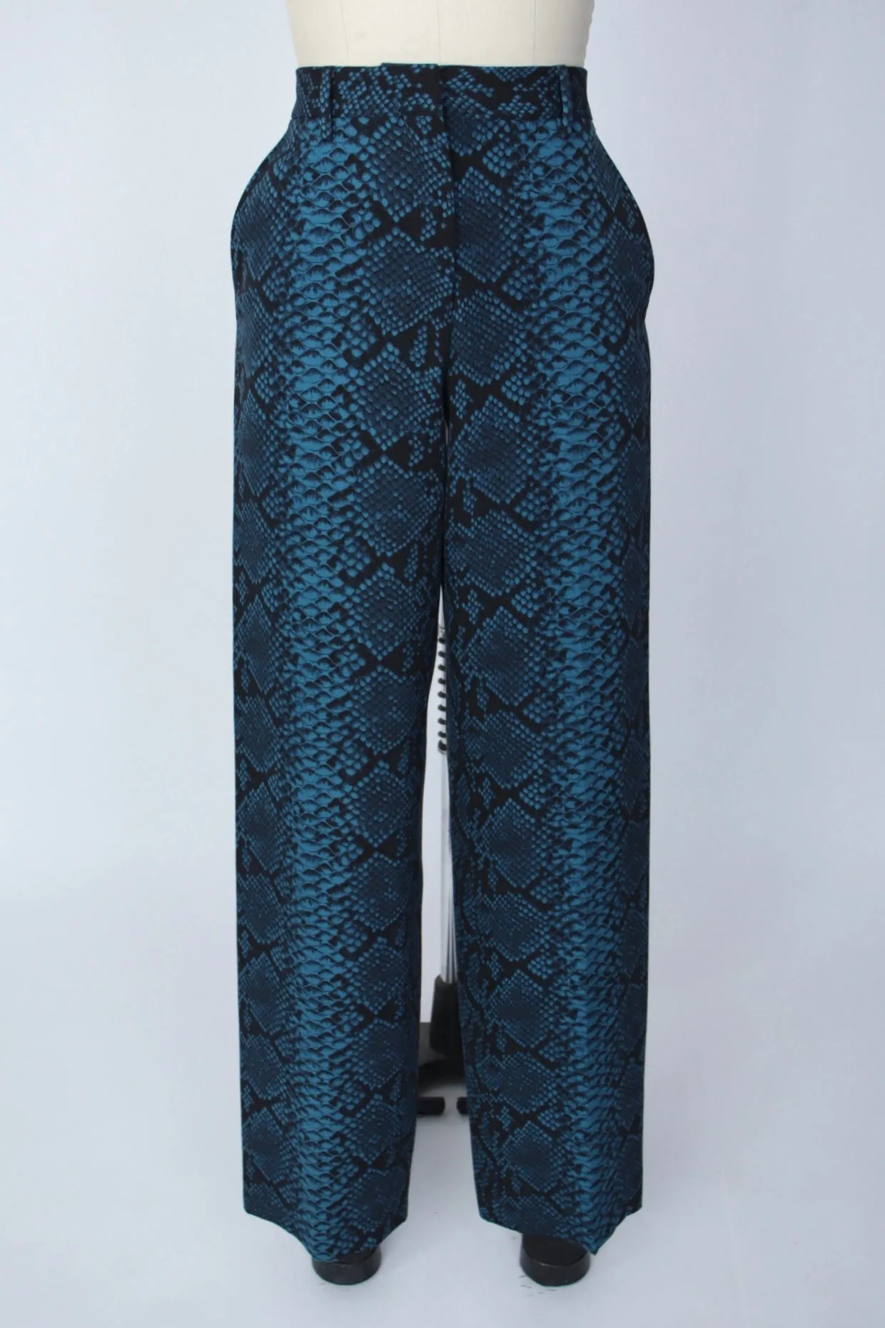 Dries Van Noten Wool Snake Print Trousers