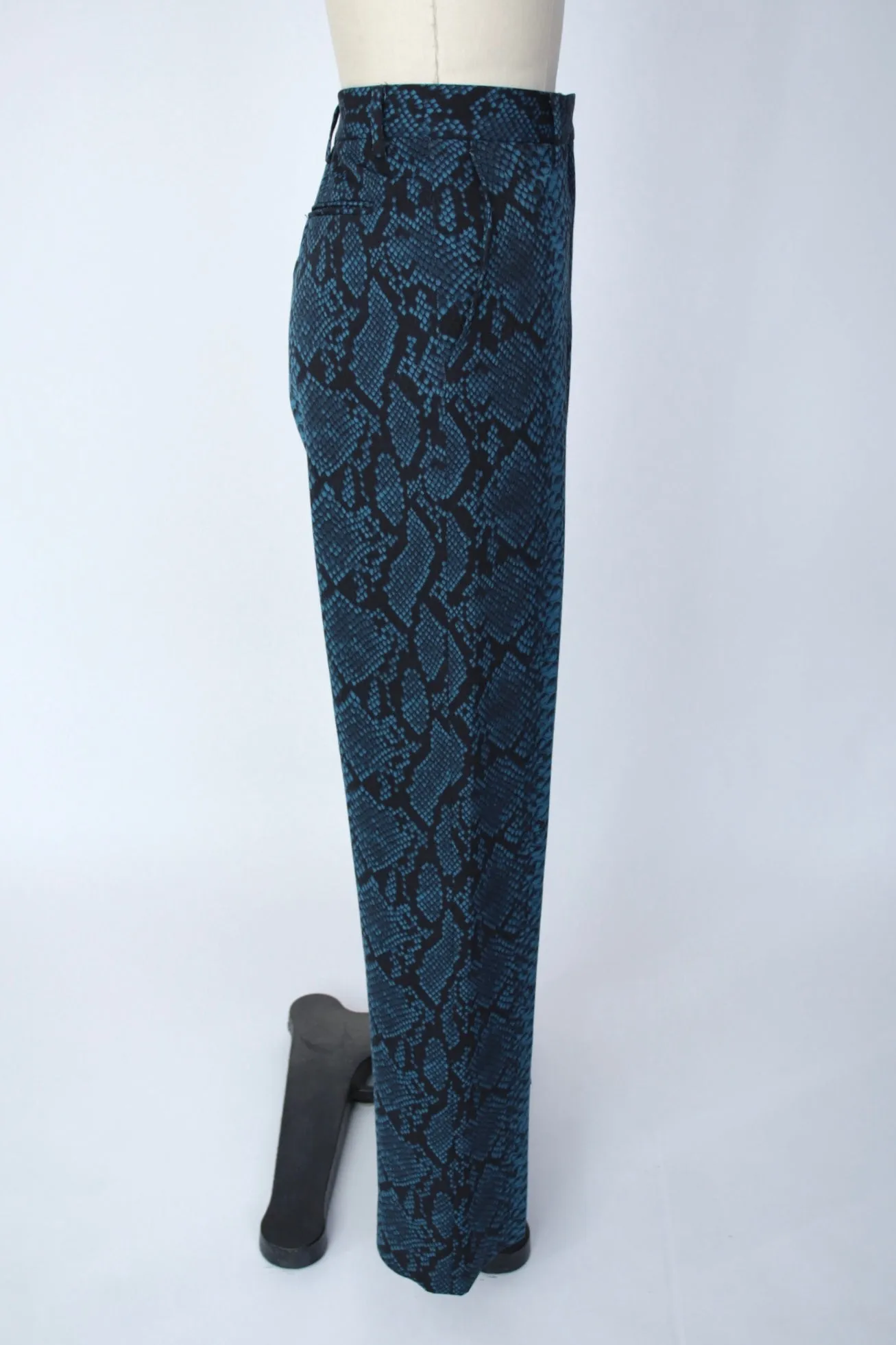 Dries Van Noten Wool Snake Print Trousers