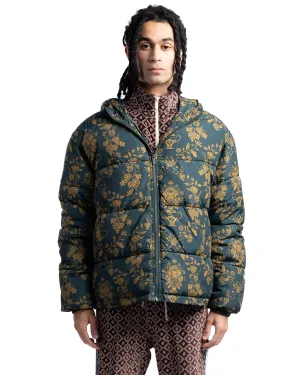 Drole de Monsieur Floral Motif Down Jacket Green