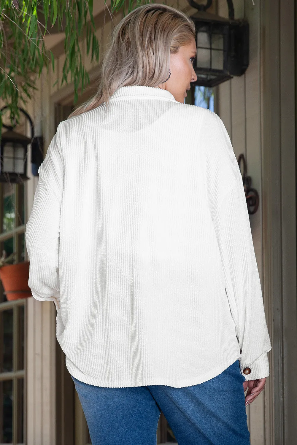 Drop Shoulder Plus Size Shacket