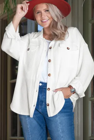Drop Shoulder Plus Size Shacket