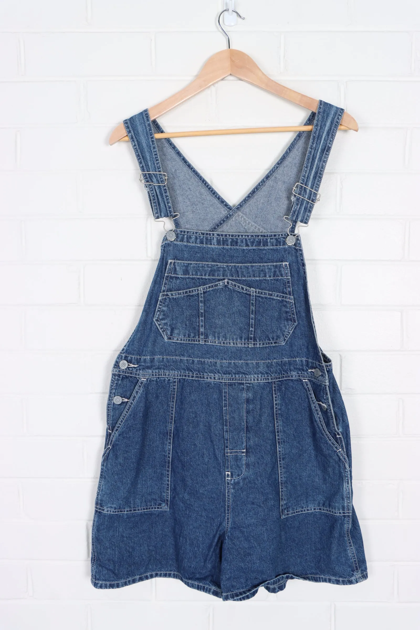 DUNGAREES Short Workwear Denim Overalls (Women's M)