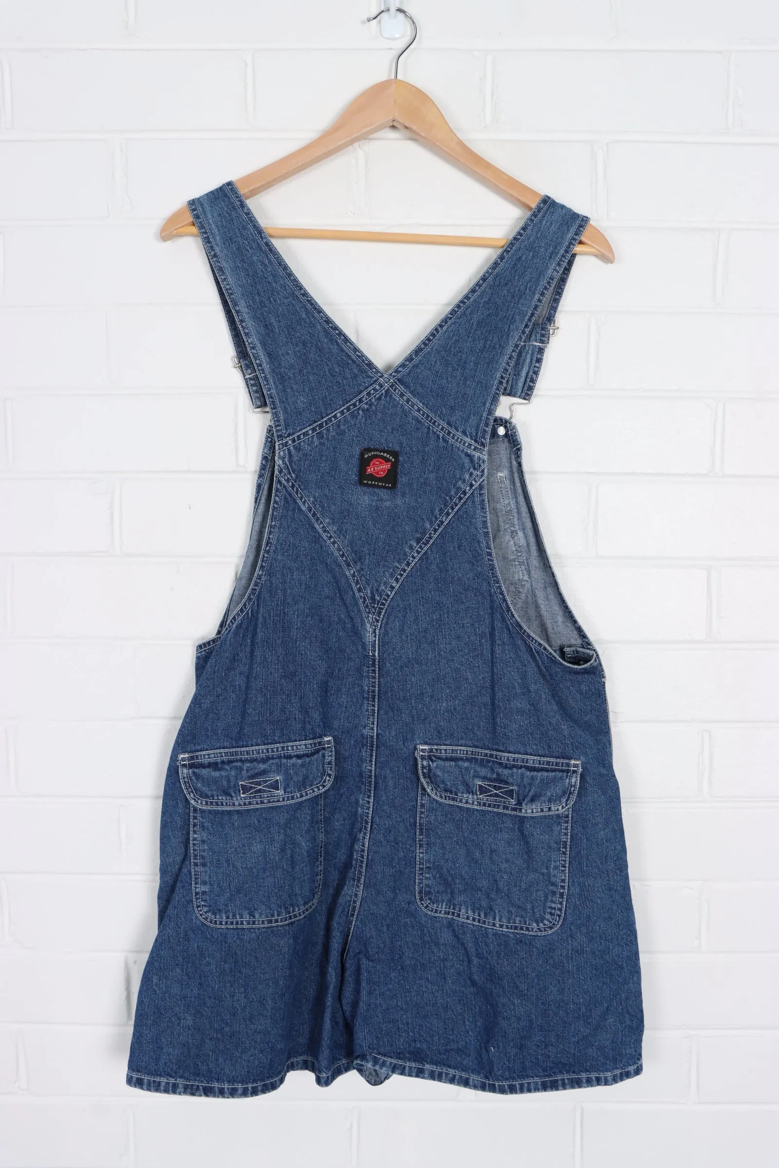DUNGAREES Short Workwear Denim Overalls (Women's M)