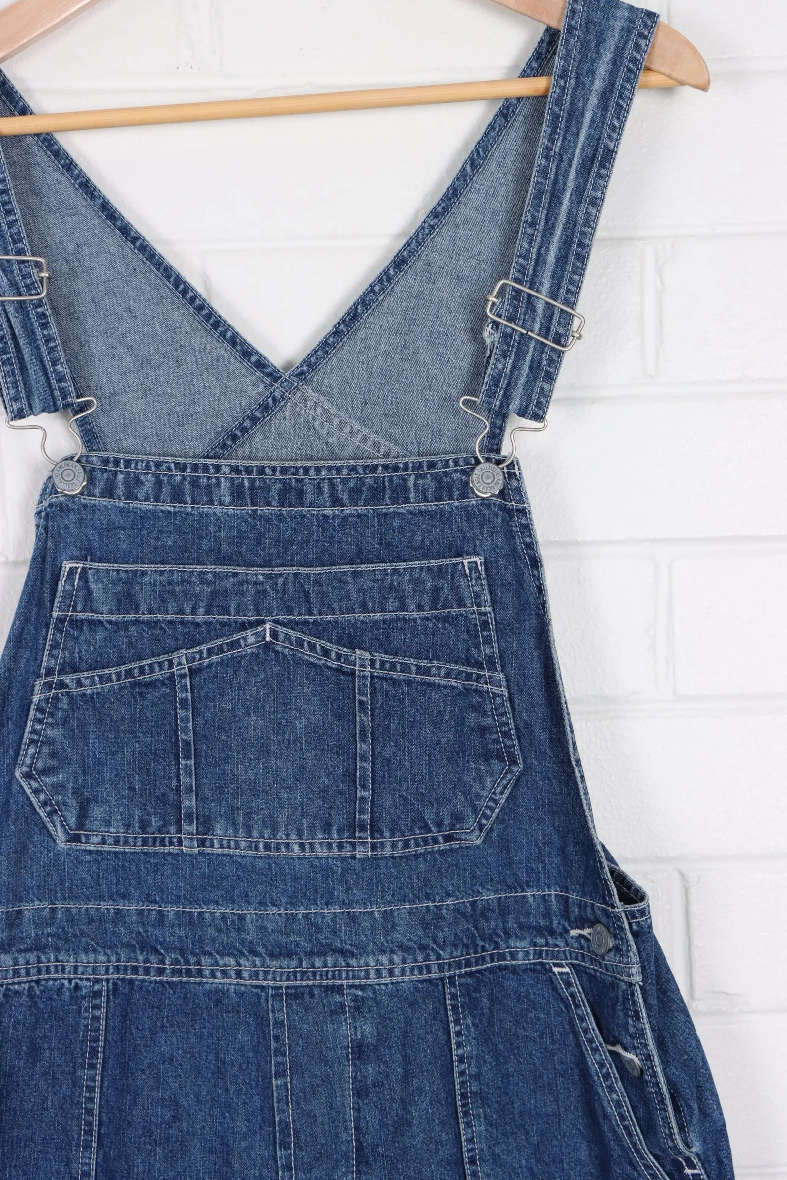 DUNGAREES Short Workwear Denim Overalls (Women's M)