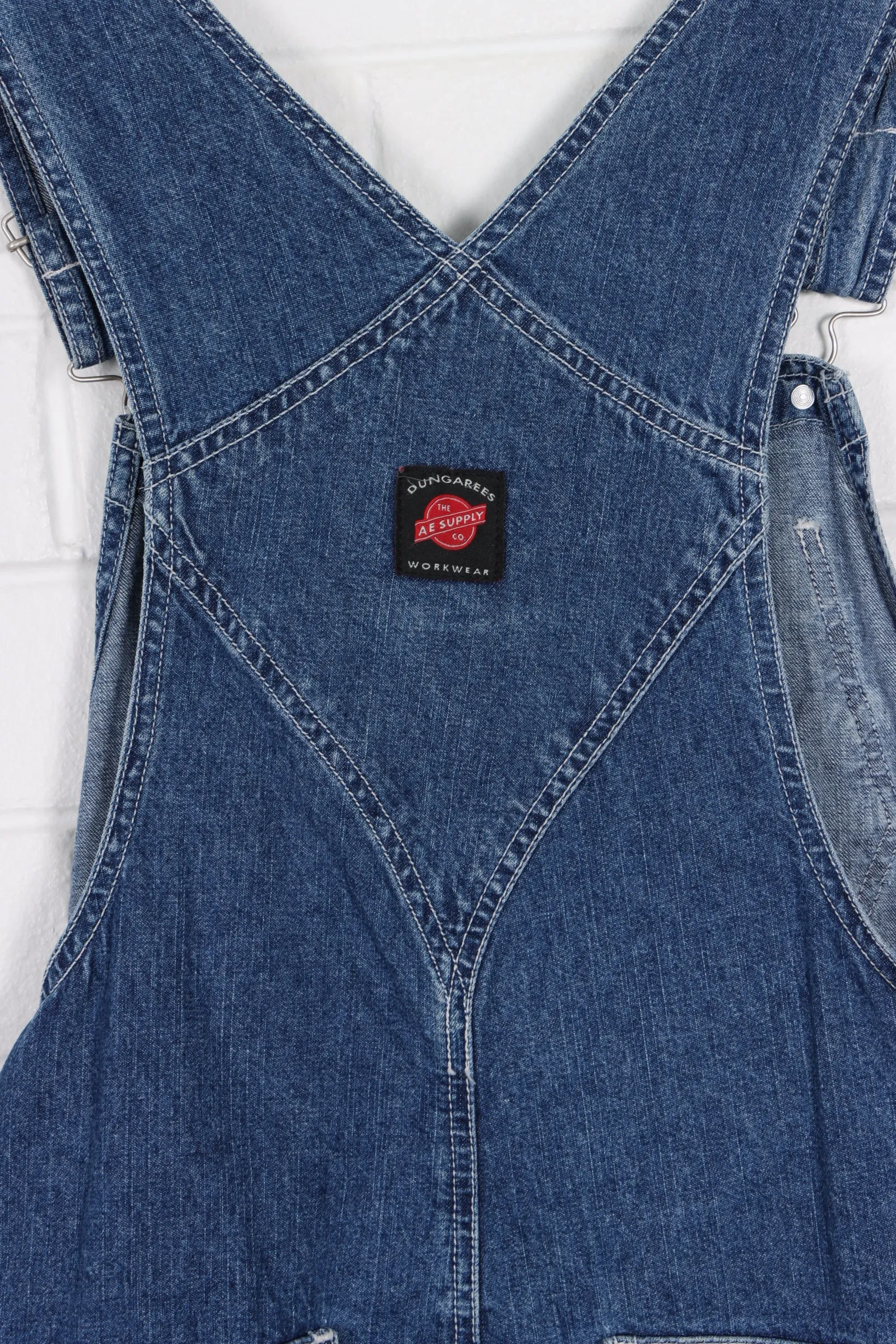DUNGAREES Short Workwear Denim Overalls (Women's M)