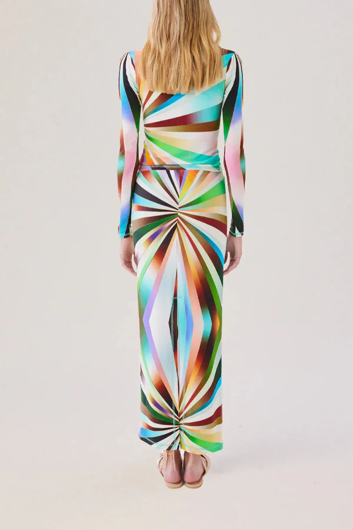 Duo Sun-Ray Printed Knit Top in Multi