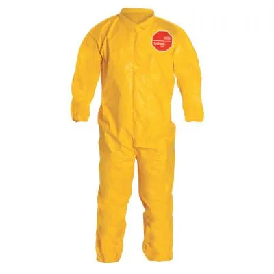 DuPont™ YELLOW TYCHEM QC COVERALL ZIP FRT ELAS ANKLE/WRI, QC125B-XL