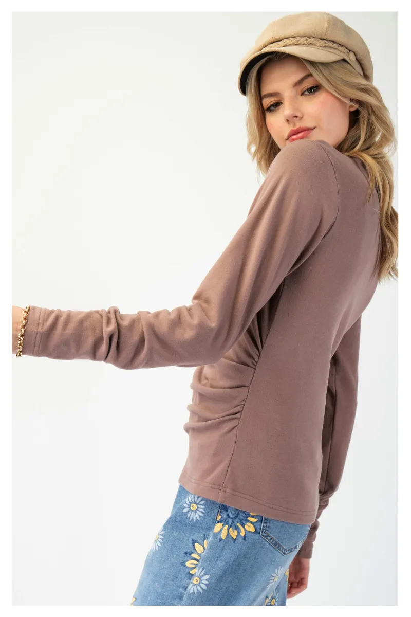 Dusty Mauve Mock Neck