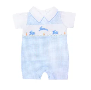 Easter Bunnies Hand Smocked Baby Boy Overall Set
