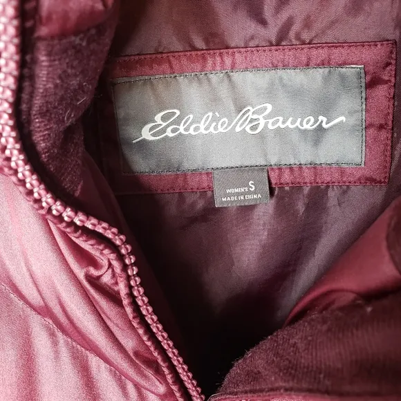 Eddie bauer down puffer womens coat wine color size small