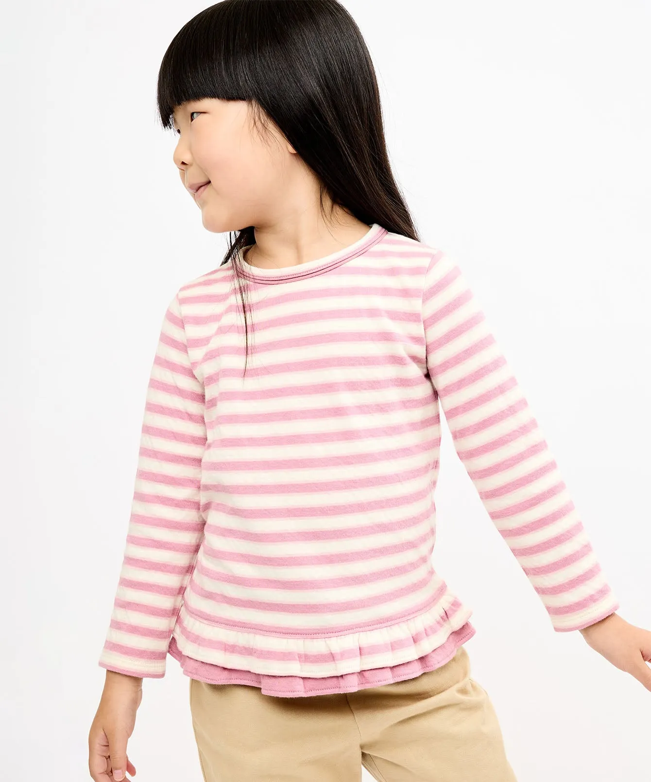 Edwina T-Shirt, Rose Rugby Stripe