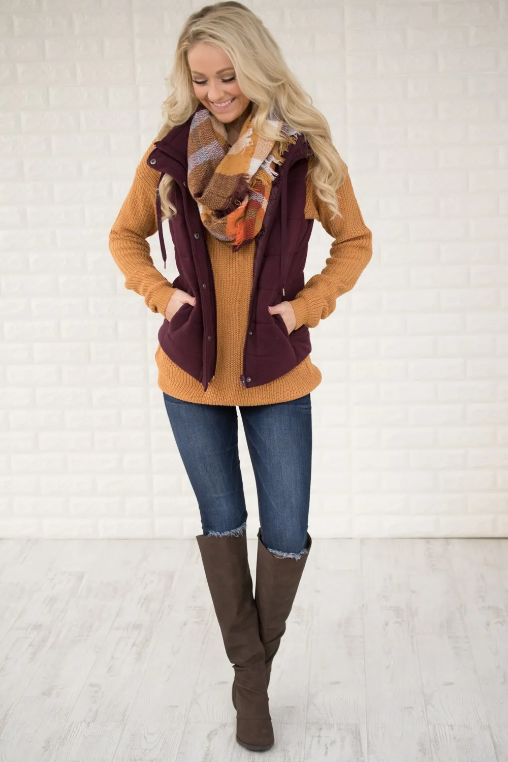 Eggplant Puffer Vest