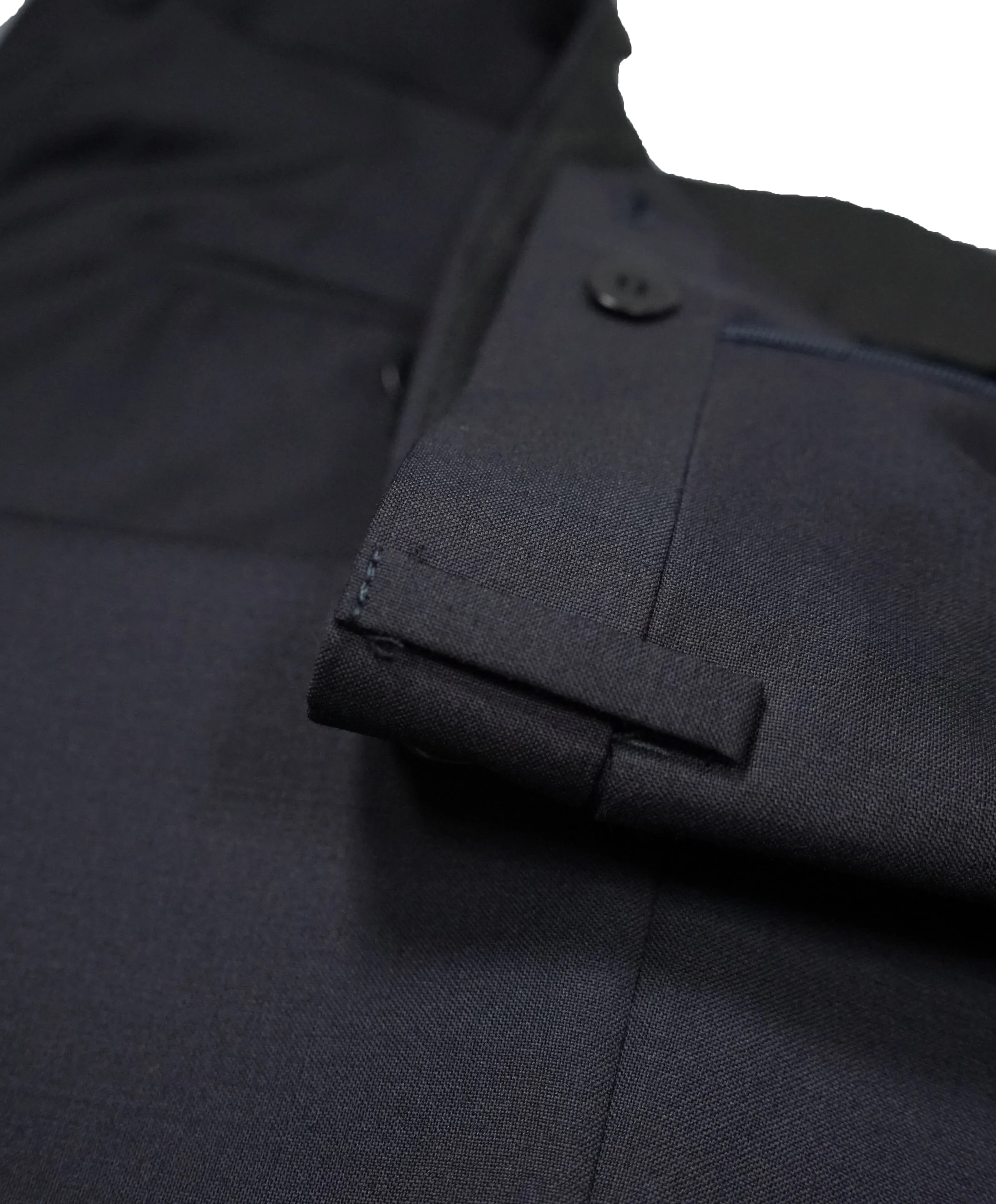EIDOS - Elongated Waist Tab Navy Wool Dress Pants - 37W