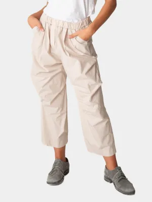 Elastic Waist Straight Leg Cotton Pants