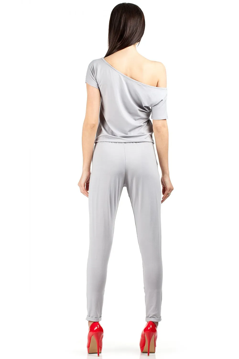 Elastic-Waist Tapered Overall Pants