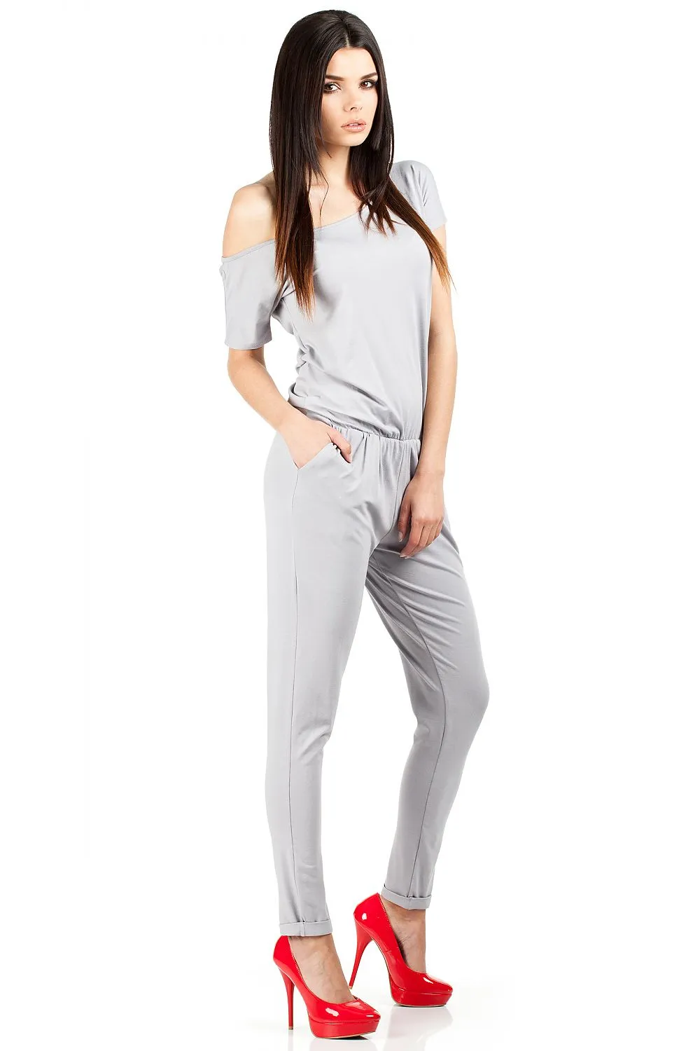 Elastic-Waist Tapered Overall Pants