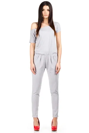 Elastic-Waist Tapered Overall Pants