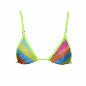 ELECTRA STRIPE BIKINI TOP - CANDY / NEON YELLOW