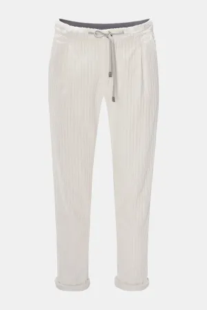 ELEVENTY - JOGGER *SUEDE Draw String* White CASHMERE Corduroy Pants- 33W